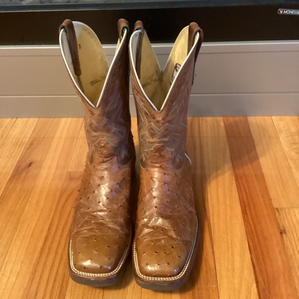 Nocona Size 10D Men Square Toe Leather Brown Western Boot
